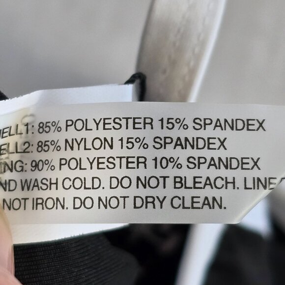 Tempt Me Womens Racerback Halter Bikini Top Med Black White Lightly Padded - Picture 4 of 5